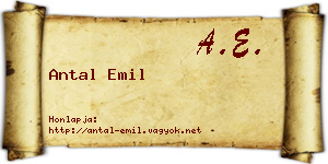 Antal Emil névjegykártya
